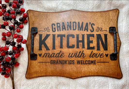 Grandmas Kitchen Tray, Gift for Grandma, Serving Tray With Handles