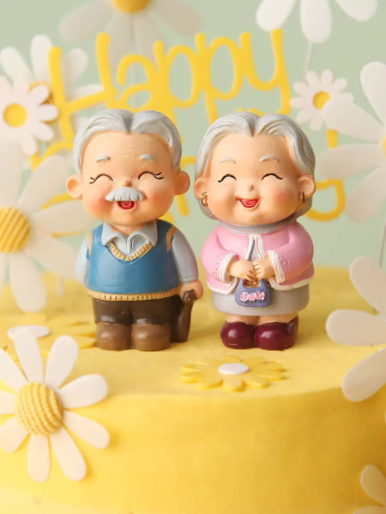 Cake Topper for Grandpa Grandma Longevity Family Birthday Cake Decorations Love Gifts