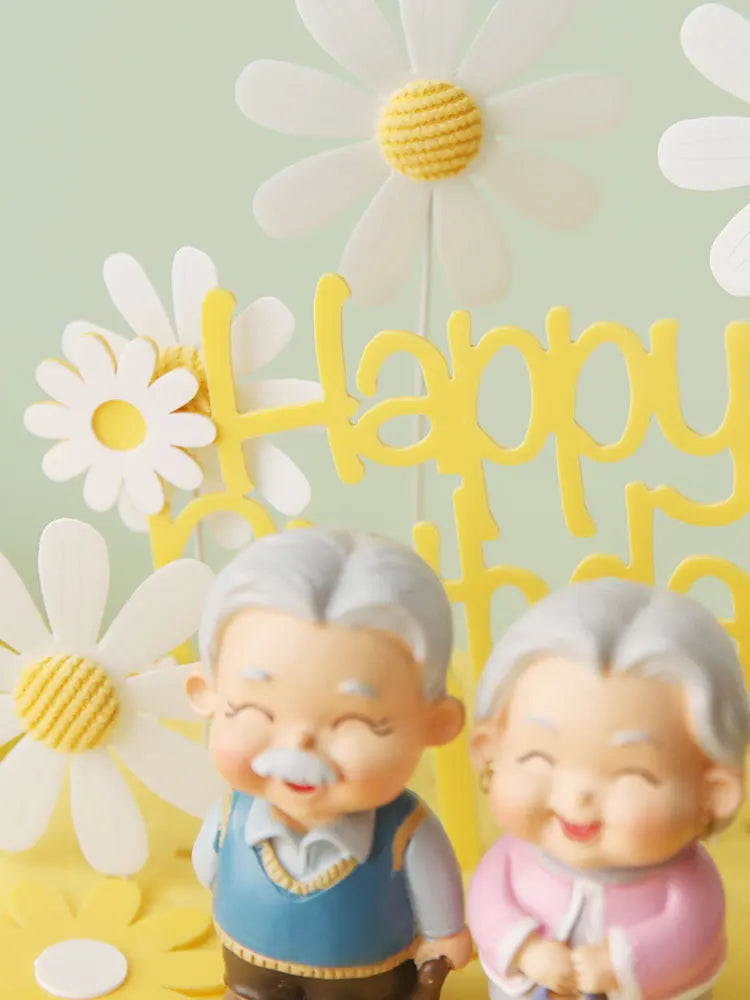 Cake Topper for Grandpa Grandma Longevity Family Birthday Cake Decorations Love Gifts