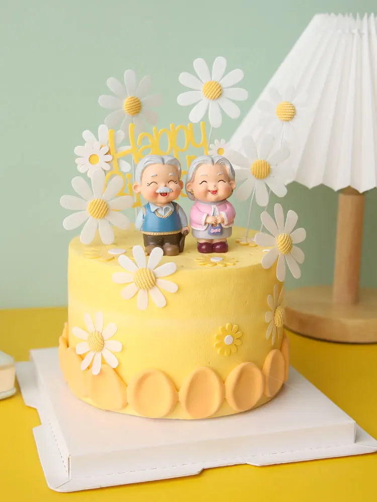 Cake Topper for Grandpa Grandma Longevity Family Birthday Cake Decorations Love Gifts