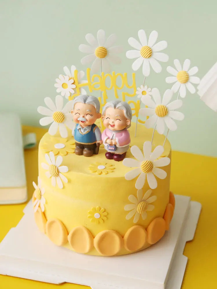 Cake Topper for Grandpa Grandma Longevity Family Birthday Cake Decorations Love Gifts