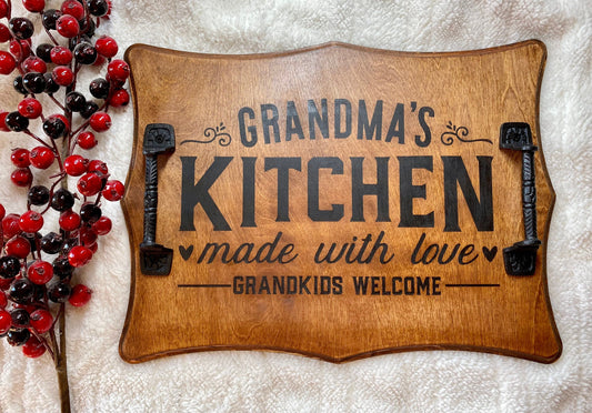 Grandmas Kitchen Tray, Gift for Grandma, Serving Tray With Handles,